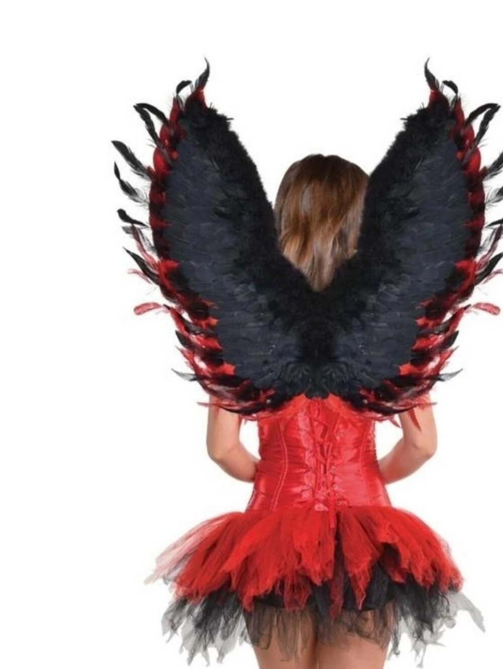 Devil black and red feather wings